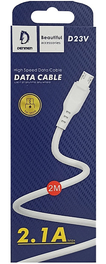 Denmen micro USB 2м (белый)